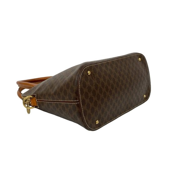 CELINE Vintage Macadam Blason Triomphe Leather Handbag/Mini Tote Bag, Brown, ... - Picture 7 of 9